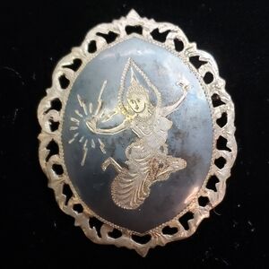 Antique Siam sterling silver brooch from 1930's